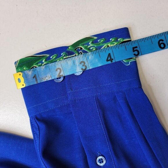 Men's Blue Batik Long Sleeve Shirt - Picture 13 of 14